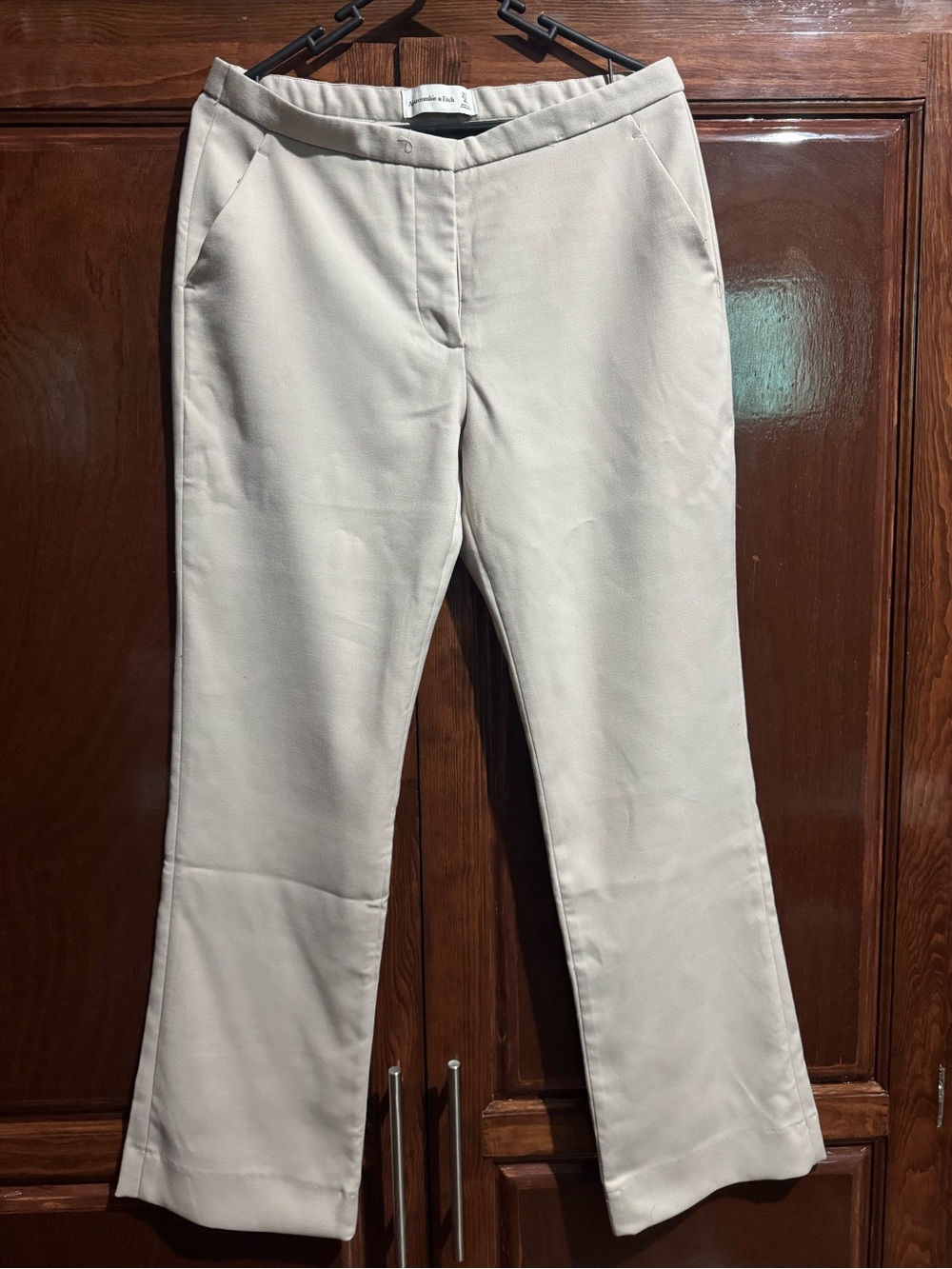 Abercrombie & Fitch Cream Wide-Leg Jeans